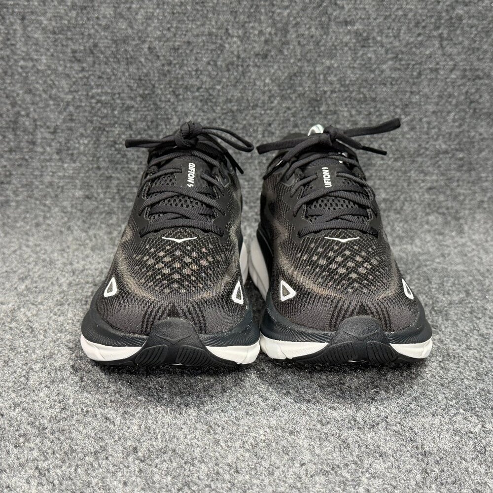 Hoka Clifton 9 Running Shoes Women's Size 8.5 Black White Athletic Run Training - Picture 2 of 13